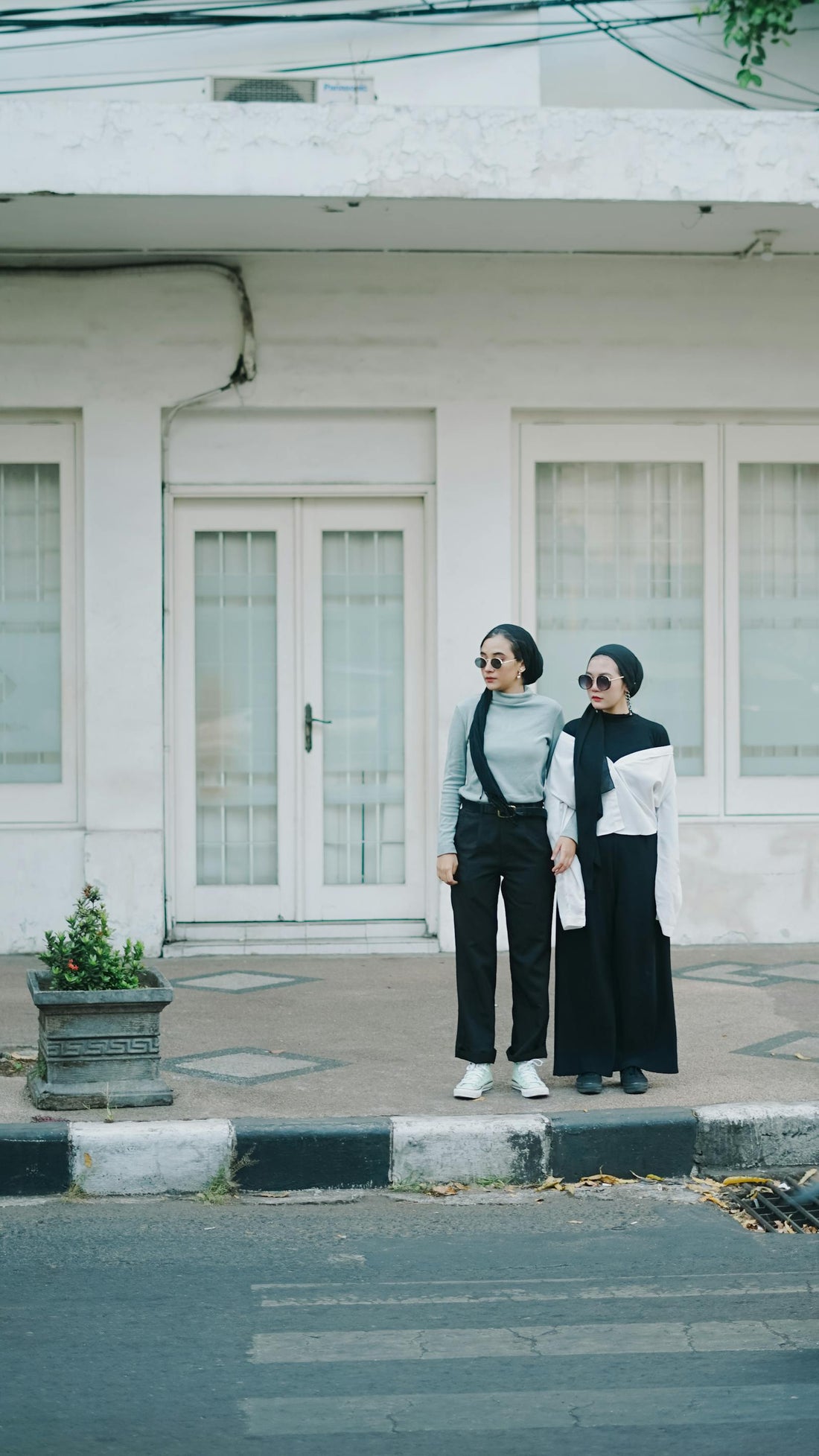 Two stylish women on an Indonesian street