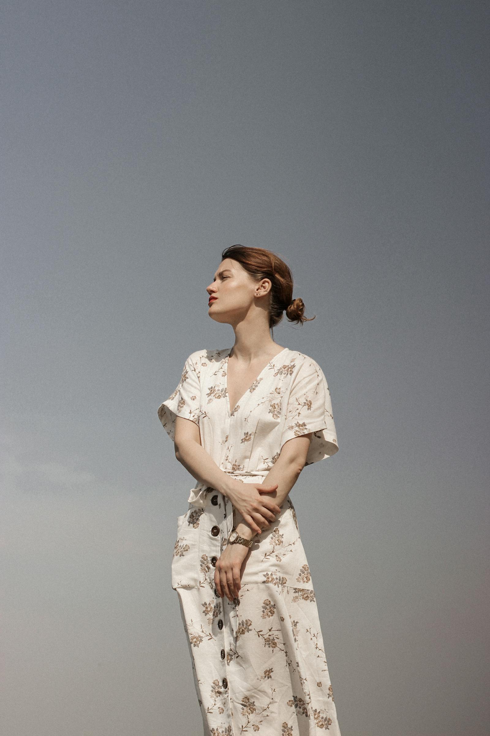 Serene style in a floral dress