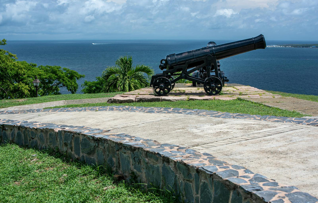 Cannon at Fort King George Tobago Overlooking the Caribbean Sea
