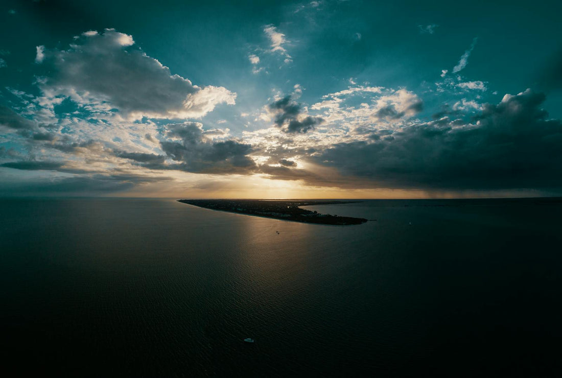 Sunset Over the Ocean From Above