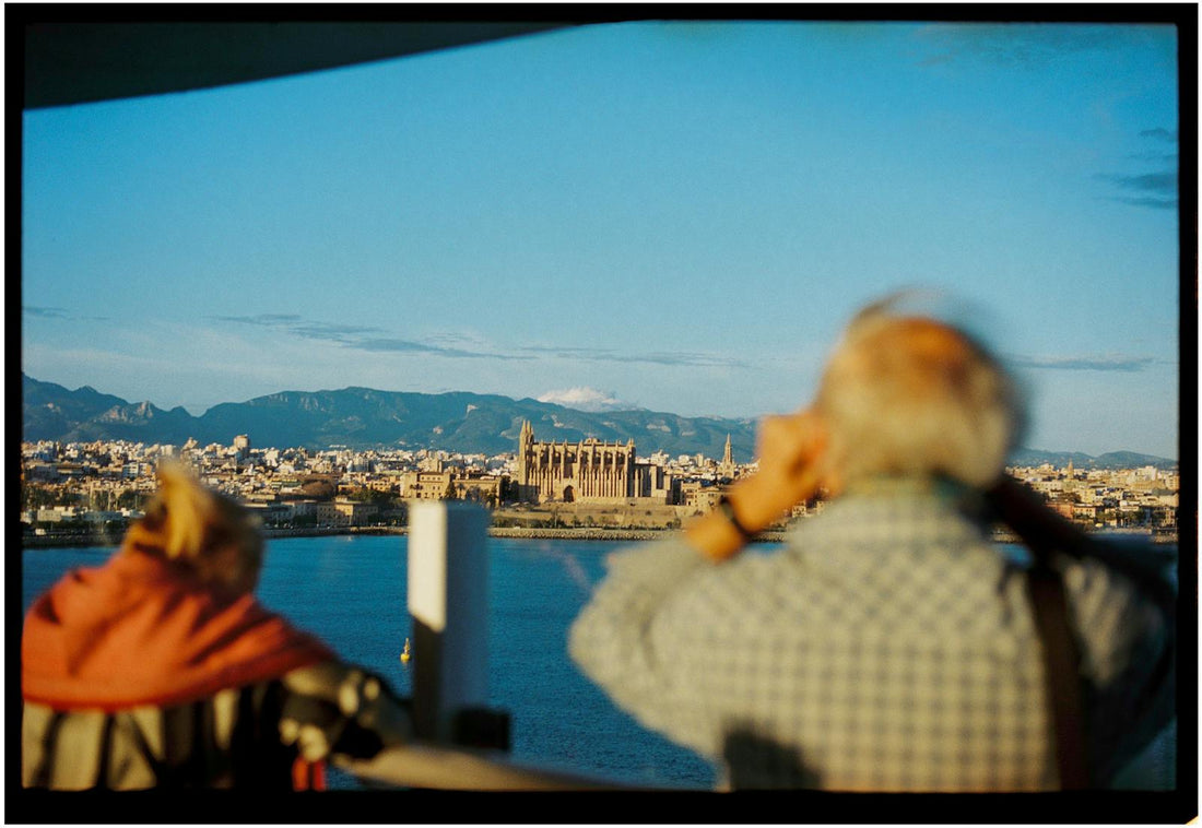 Palma Cityscape with Tourists on a Sunny Day in Spain