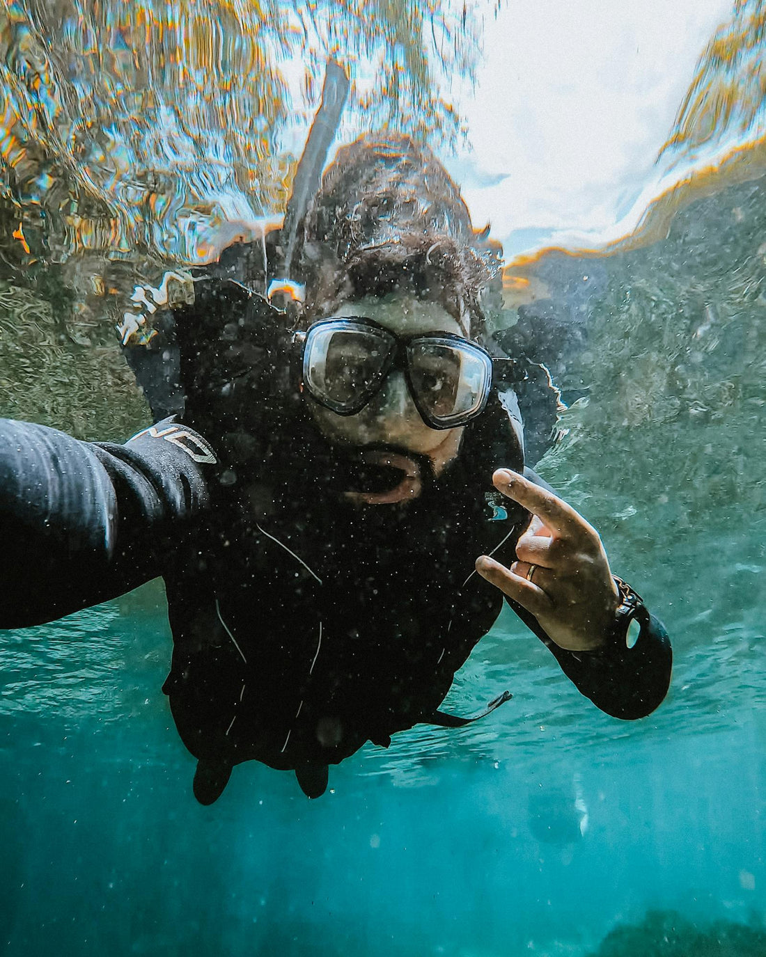 Snorkeling in clear water in Brazil