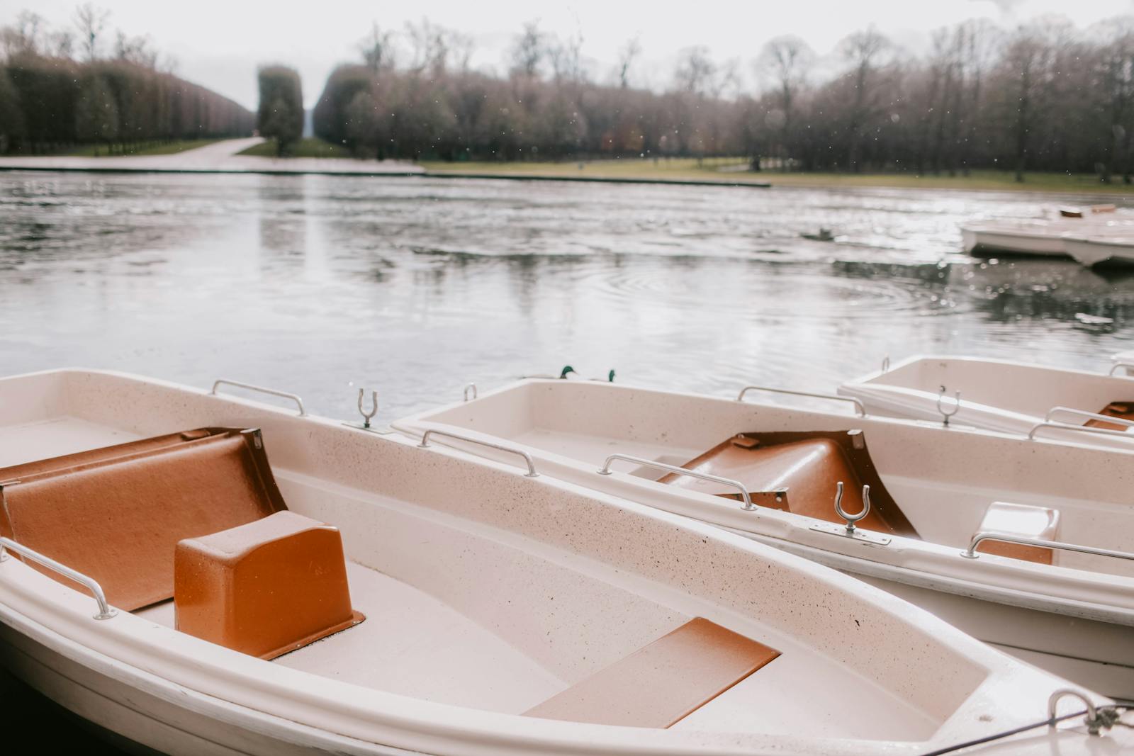 Elegant Rowboats on the Lake in Versailles France